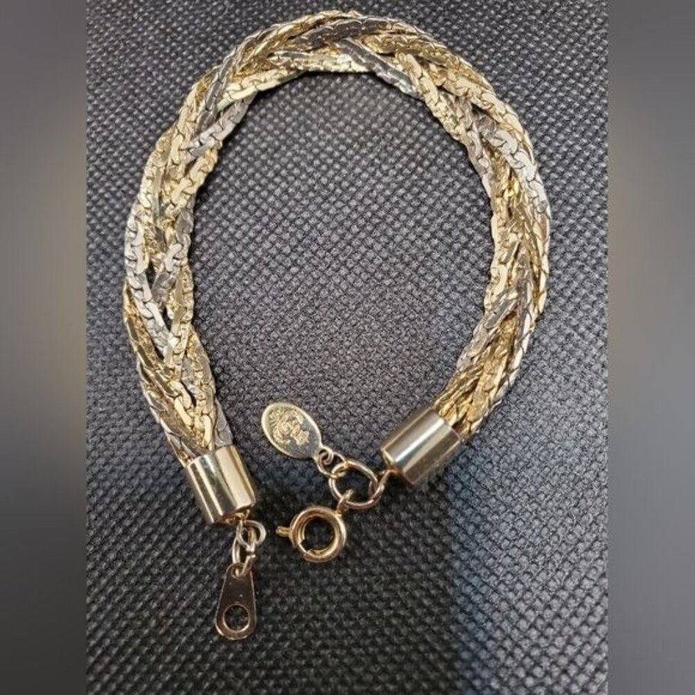 Premier Designs Braided 4 Strand gold and silver tone